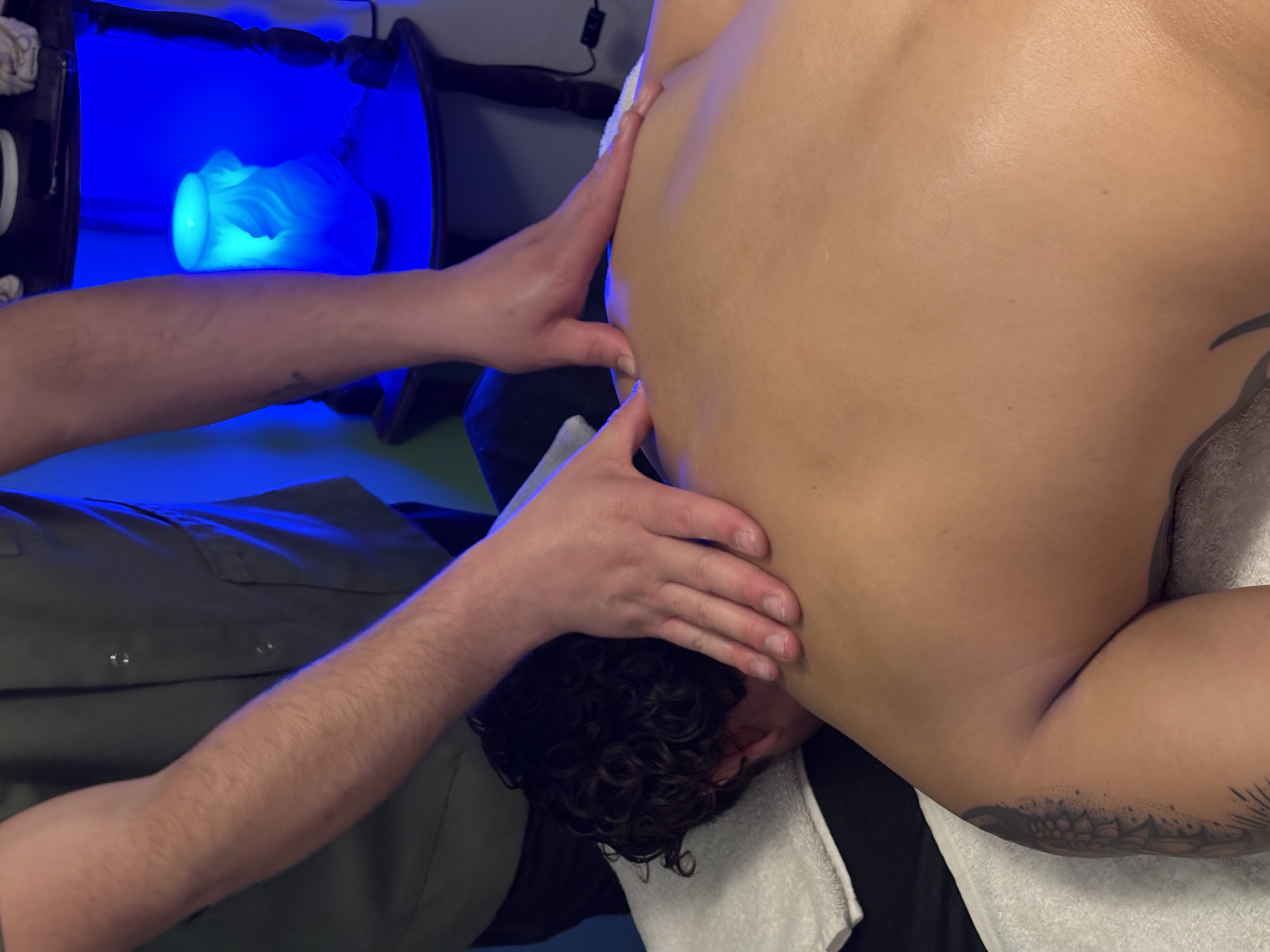 Ambiente del estudio con iluminación relajante